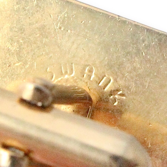 Vintage Swank Letter J Cufflinks Mixed Metal Gold & Silver Tone Large Cuff Links - Picture 4 of 4
